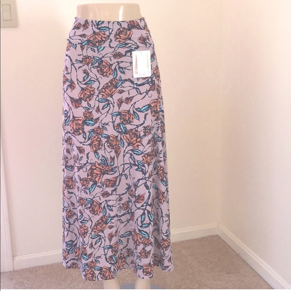 NWT! LulaRoe XXS floral dusty rose maxi skirt .